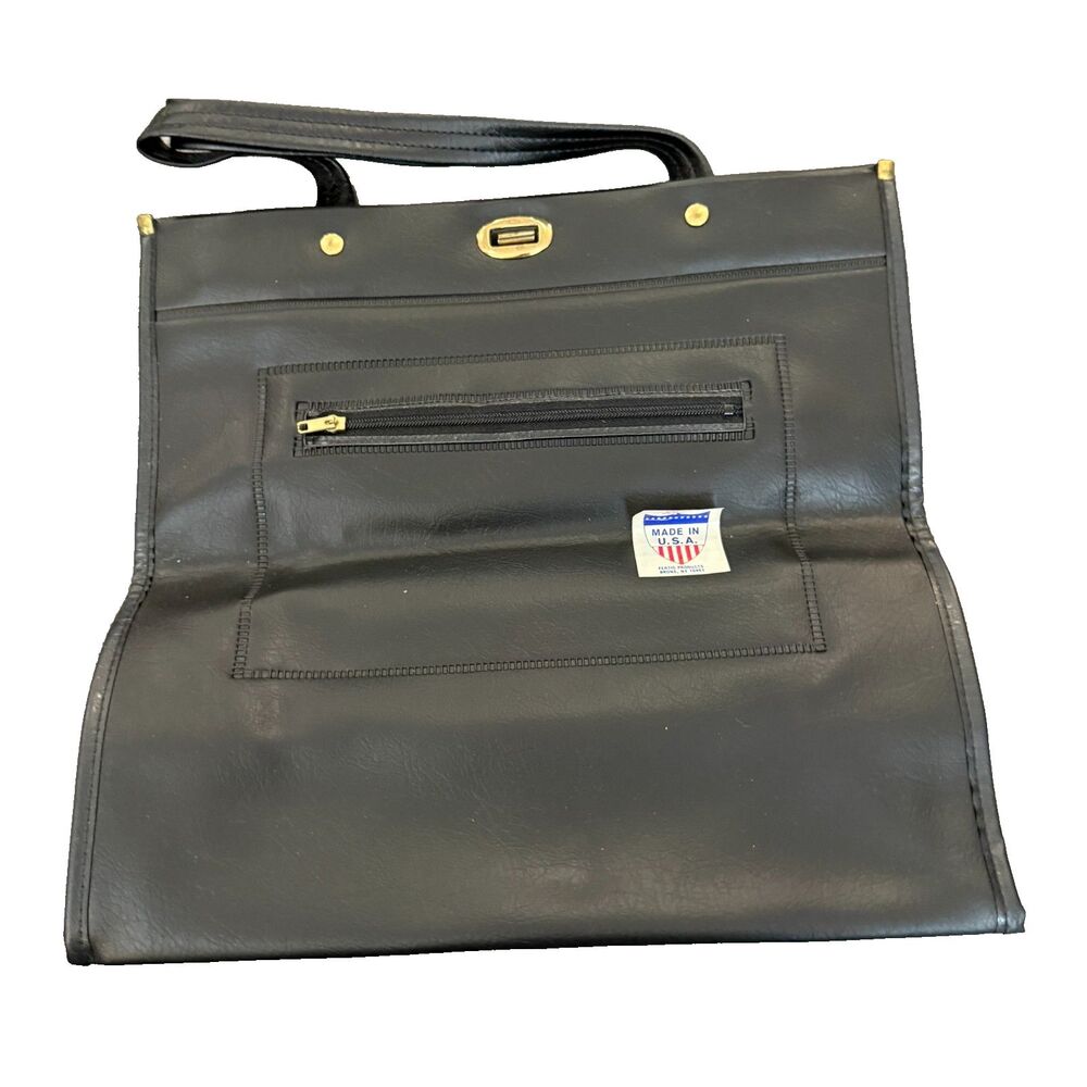 Fertig Products 70s/80s Vintage Black Tote Bag NWT Madie in USA